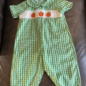 Green Gingham Kids One Piece